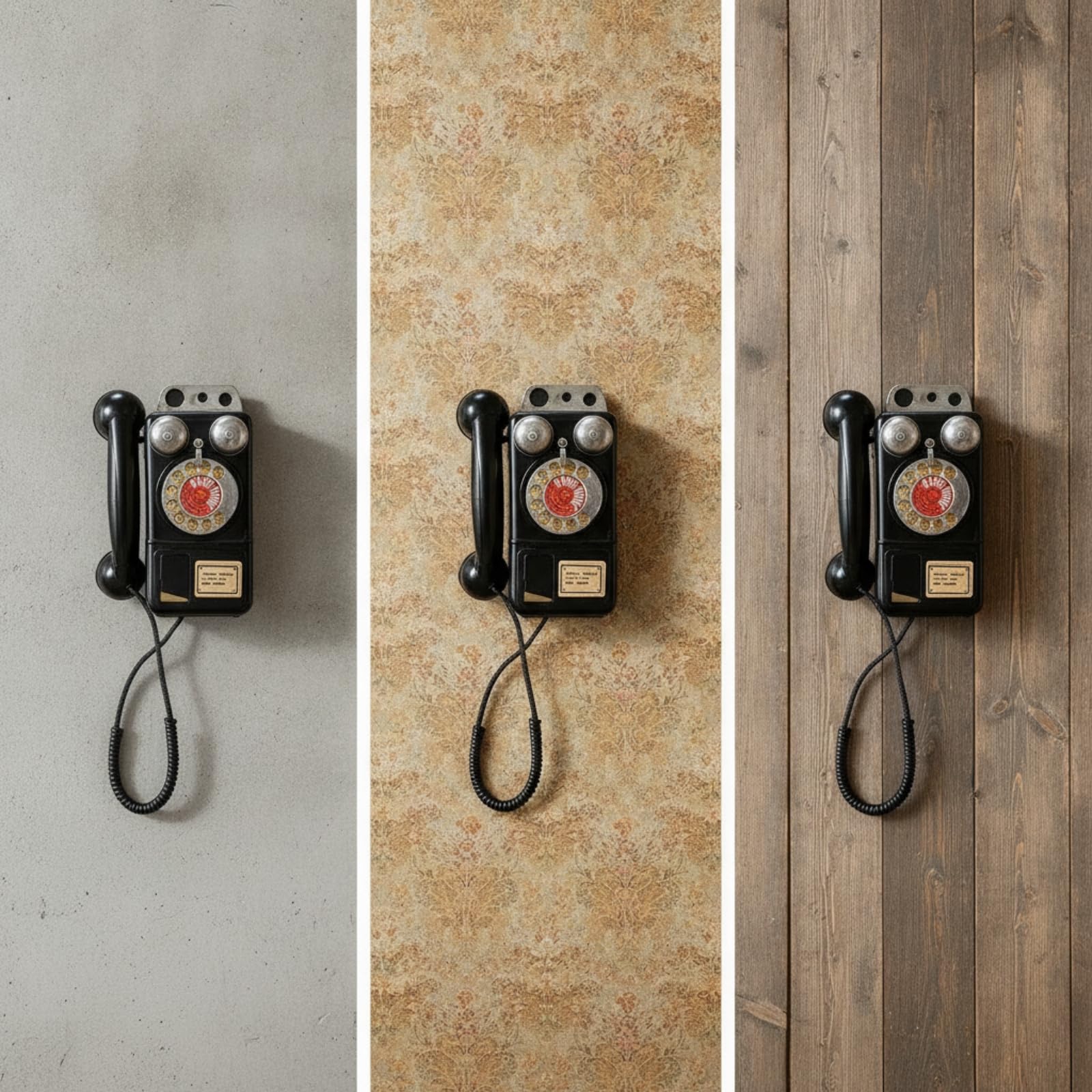 Teléfono Vintage Pared Clásico Teléfono Pared Antiguo Compacto para Pubs