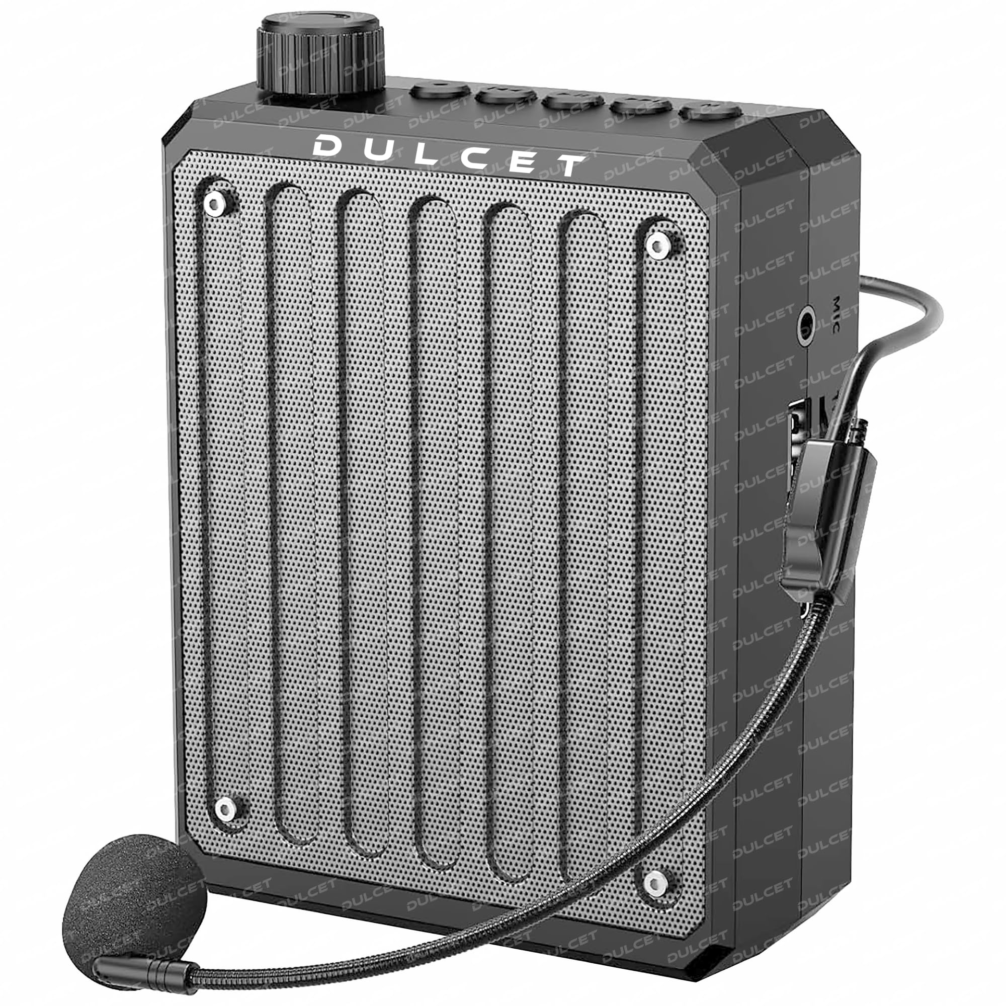 Dulcet DC-VA35X Portable 10W Voice Amplifier with Wired Neckband MIC, Type-C Charging, Voice Recording, Bluetooth, USB & TF Card Input for Teachers, Tour Guides, Coaches, Yoga & Fitness Instructors