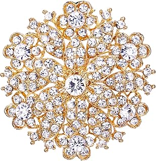 EVER FAITH Women's Clear Austrian Crystal Elegant Flower Wedding Corsage Brooch Pin for Bride Bridesmaid