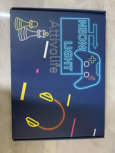 Miniatura 11 de Attivolife Luz de neón en forma de mano de rock, decoración de pared para jugadores, letreros de neón LED con regulable, alimentado por USB para