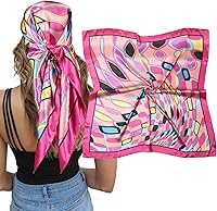 AWAYTR Large 35x35 Inch Satin Silk Scarf for Women - Versatile Hair Bandana, Head Wrap, Neck Scarf & Sleeping Wrap
