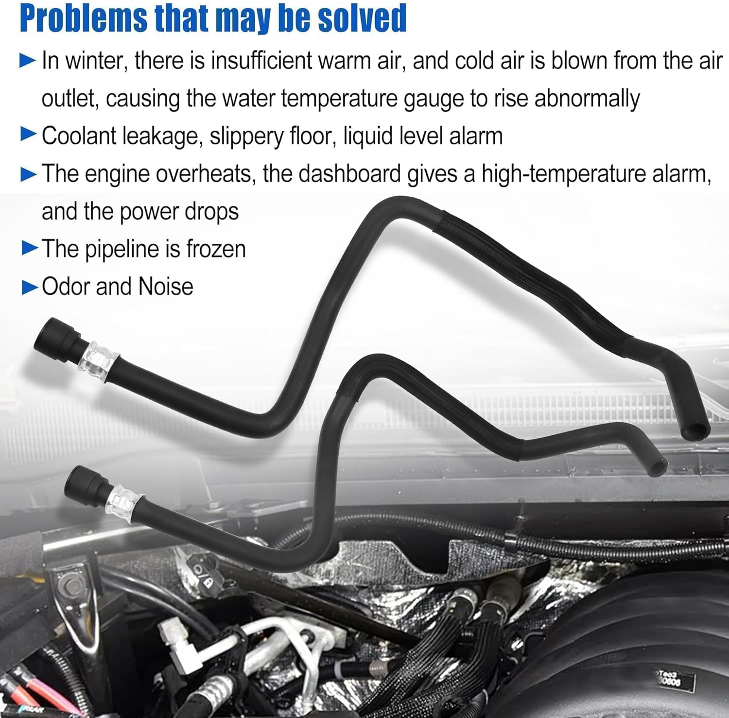 Heater Outlet Hose and Heater Inlet Hose Fit for 2018 Chevy Cheyenne for 2014-2018 Silverado 1500 and 2500 for 2014-2019 Sierra 1500 for 2019 Sierra 1500 Limited Replace 23126443 23126442