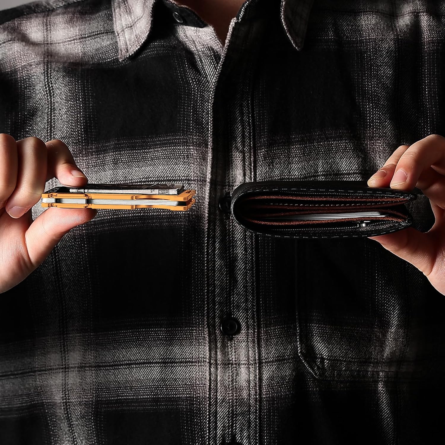 Wallet for Men, Minimalist Card Holder with Money Clip, Slim Metal Front Pocket Wal... - Image 5