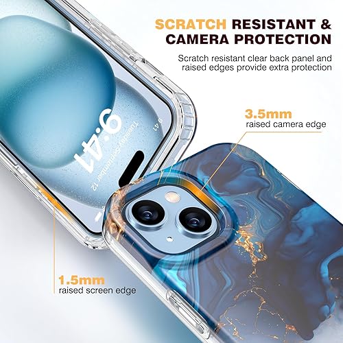 Miniatura 49 de Diaclara - Funda diseñada para iPhone 14 Pro Max, resistente, de cuerpo completo, con protector de pantalla sensible al tacto y antiarañazos + Blanco