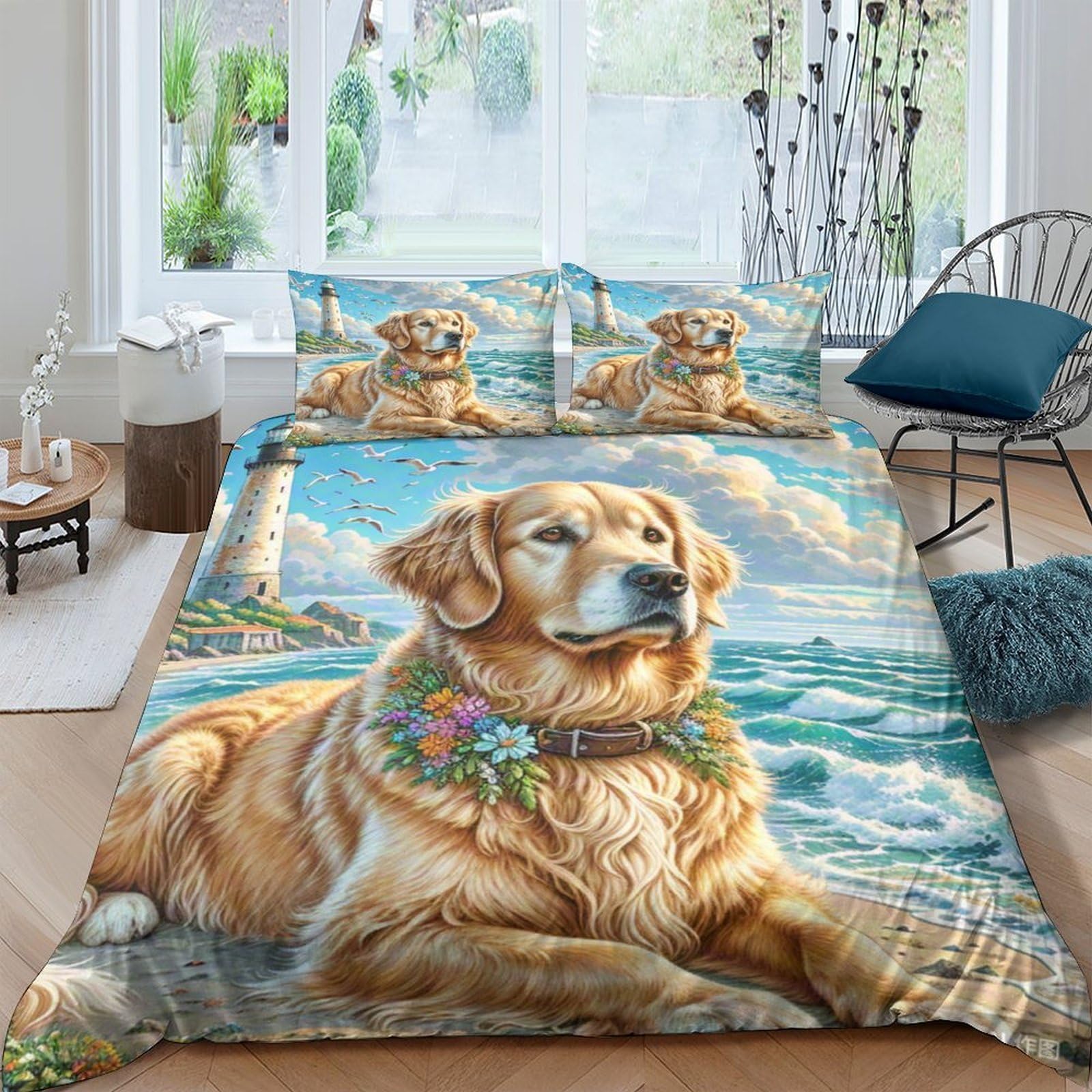 Housse de couette Golden Retriever pour des nuits pleines de tendresse