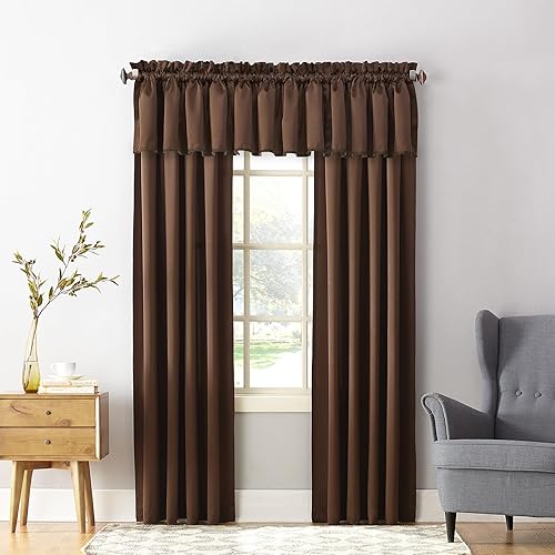 Miniatura 9 de Sun Zero Barrow - Juego de cenefas de cortina de eficiencia energética con bolsillo para barra