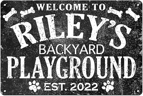 Customized Dog Name Backyard Playground Metal Indoor Outdoor Sign