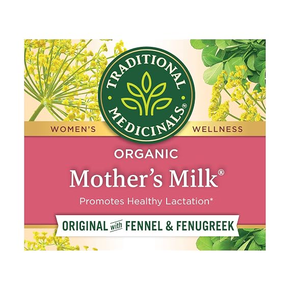 Traditional Medicinals Organic Mothers Milk Herbal Tea, Promotes Healthy Lactation, (Pack of 1) - 16 Tea Bags
