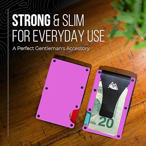 Miniatura 7 de Mountain Voyage - Cartera minimalista para hombre, billetera delgada RFID resistente a los arañazos, tarjetero y clip para dinero, dinero y tarjetas