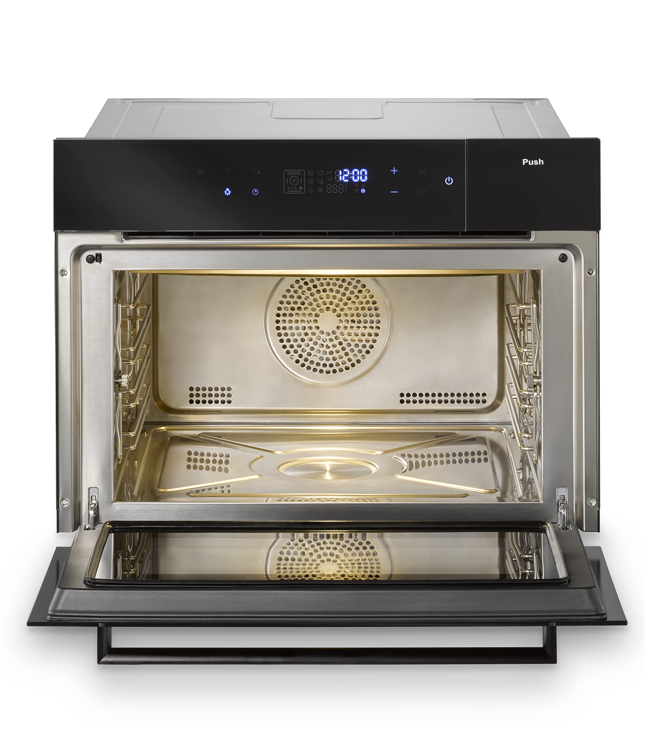 CASO SteamMaster E 56 - Einbaubackofen mit Dampfgarfunktion|45er Nischenhöhe, Edelstahl Garraum mit 45L Nutzvolumen, Wassertank 1,2 Liter, 3000 Watt, Backofen, Dampfgaren, Braten, Backen + Dämpfen
