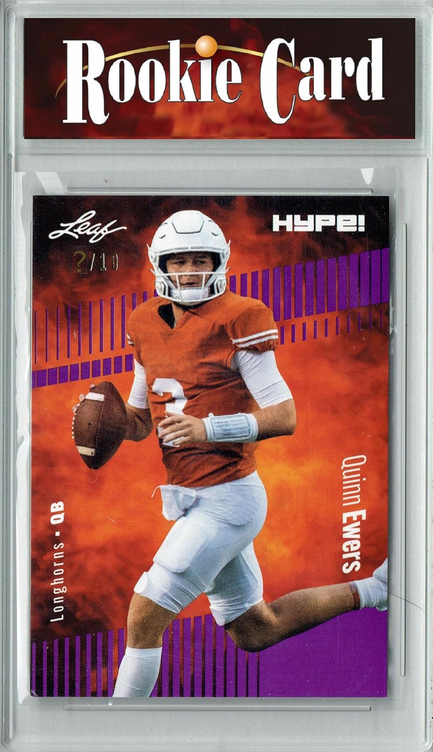 Certified Mint+ Quinn Ewers 2023 Leaf HYPE #133 Purple SP, Just 10 Made Rookie Card Texas Longhorns