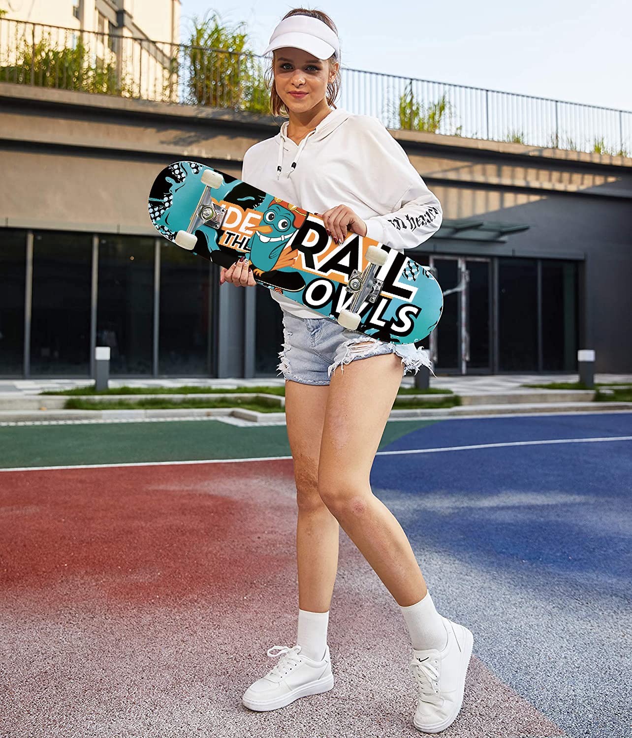Skateboards Pro 78,7 cm komplettes Skateboard für Teenager, Anfänger, Mädchen, Jungen, Kinder, Erwachsene, 7-lagiges Ahornholz-Skateboard