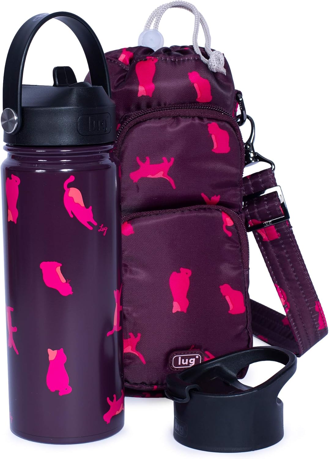 Lug Chuggie 18.5-Ounce Insulated Water Bottle And Huggie Crossbody Water Bottle Holder Set