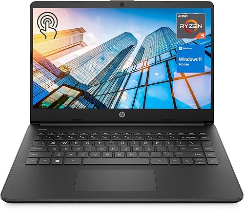 HP Essential Laptop, pantalla táctil HD de 14", AMD Ryzen 3 5300U, 16 GB de RAM, SSD de 2 TB, cámara web, HDMI, Wi-Fi 5, Windows 11 Home, negro