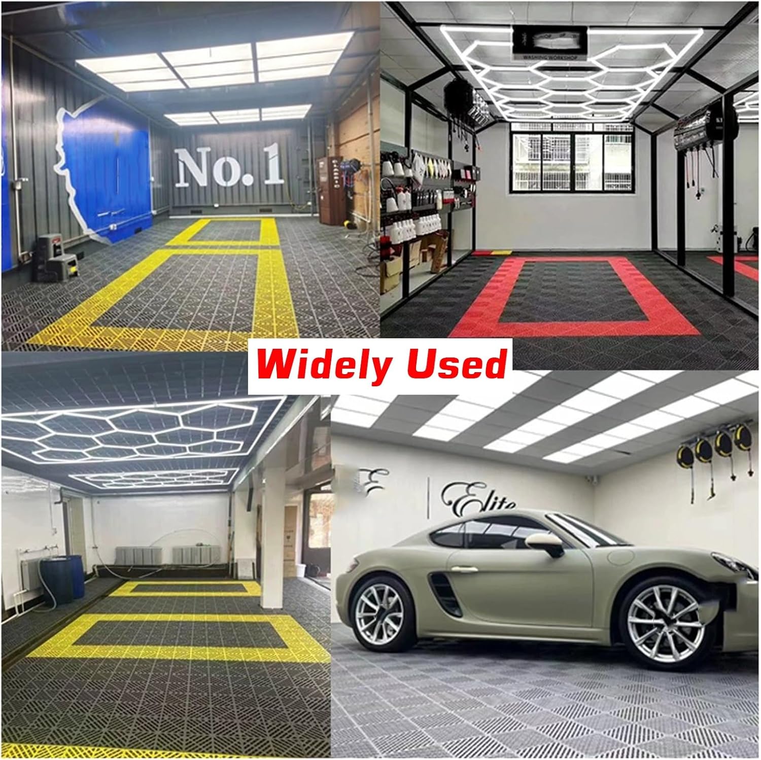 Modular Interlocking Floor Tiles - 4 Pack Splicing Drainage Mats for Car Wash, Bathroom, Garage & Deck - Durable & Easy to Clean (15.75"x31.5"x1.97", Green)