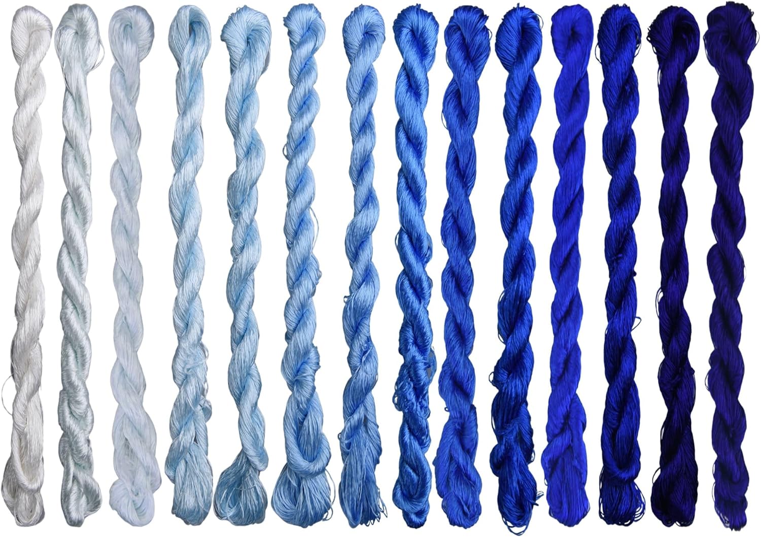 Natural 100% Silk Thread, Handmade Embroidery Thread Silk Floss 14 Colors 110m Each (70)