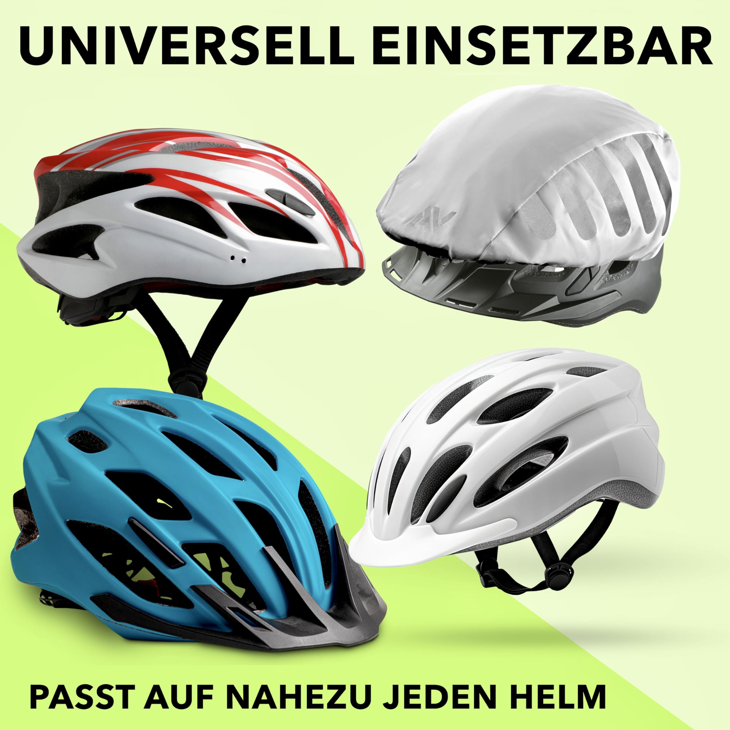 AVANA Osłona przeciwdeszczowa na kask rowerowy, odblaski, pokrowiec na kask, odblaskowa, wodoszczelna osłona przeciwdeszczowa
