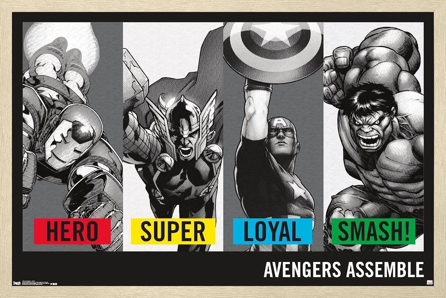 Trends International Marvel Comics - Avengers - Traits - Hero - Super - Loyal - Smash! Wall Poster, 22.375" x 34", Premium Unframed Version