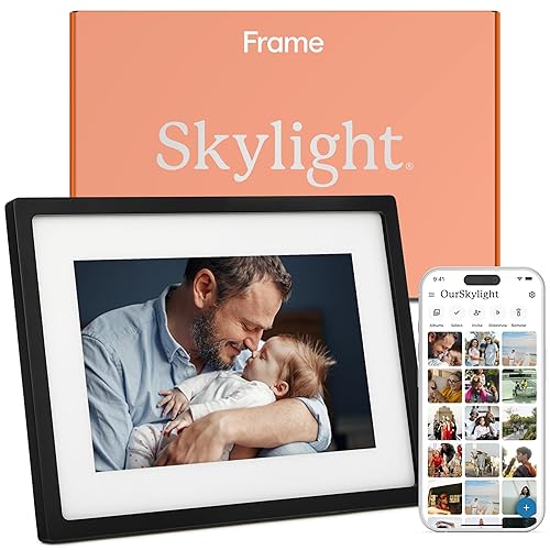 Skylight Frame – WiFi Digital Picture Frame Customer Support, Touch Screen Digital Photo Frame with Easy Setup, Photo Gifts for Parents and Grandparents - 10 Inch Black - 10" - Black