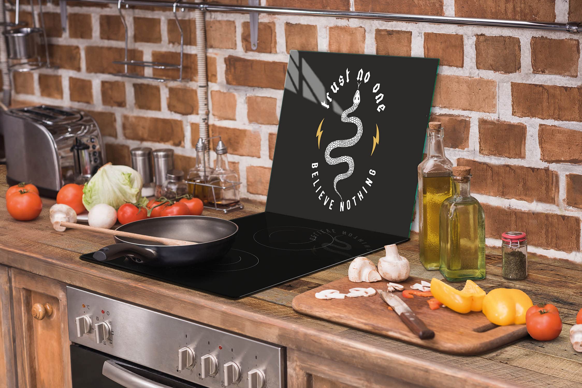 Piastra Di Copertura Per Piano Cottura In Vetroceramica - Vetro Temperato 4mm, 80x52 Cm, Antigraffio, Paraspruzzi