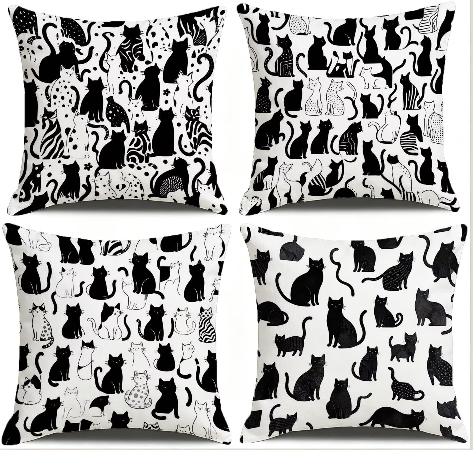 In Bianco E Nero Federe Cuscini Divano 60x60cm, Cuscini da Esterno, Cod-223