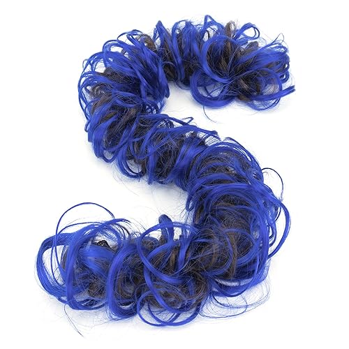 IMISSU Extensión de pelo de tamaño grande rizado y desordenado, moño elástico para el cabello, banda elástica para el cabello, dona, recogido,