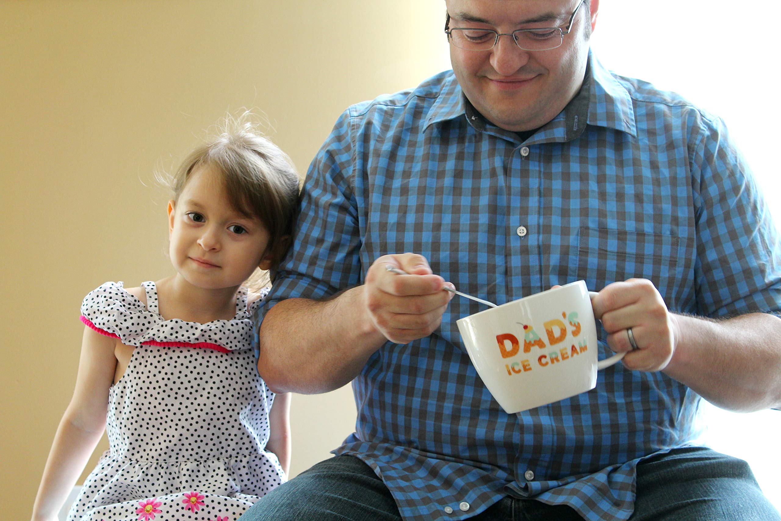Dad Regalo de cumpleaños – Regalos para el día del Padre – papá Jokes – Dad 's Helado Crema Grabado Cuchara con Sello Pala y Cuenco Divertido para el Padre