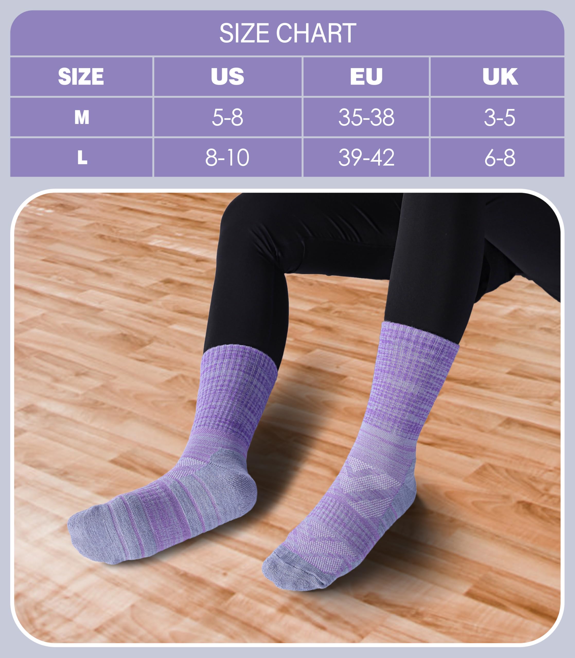 Calcetines de senderismo para mujer, para correr, atléticos, gruesos, de compresión, absorben la humedad, 5 pares