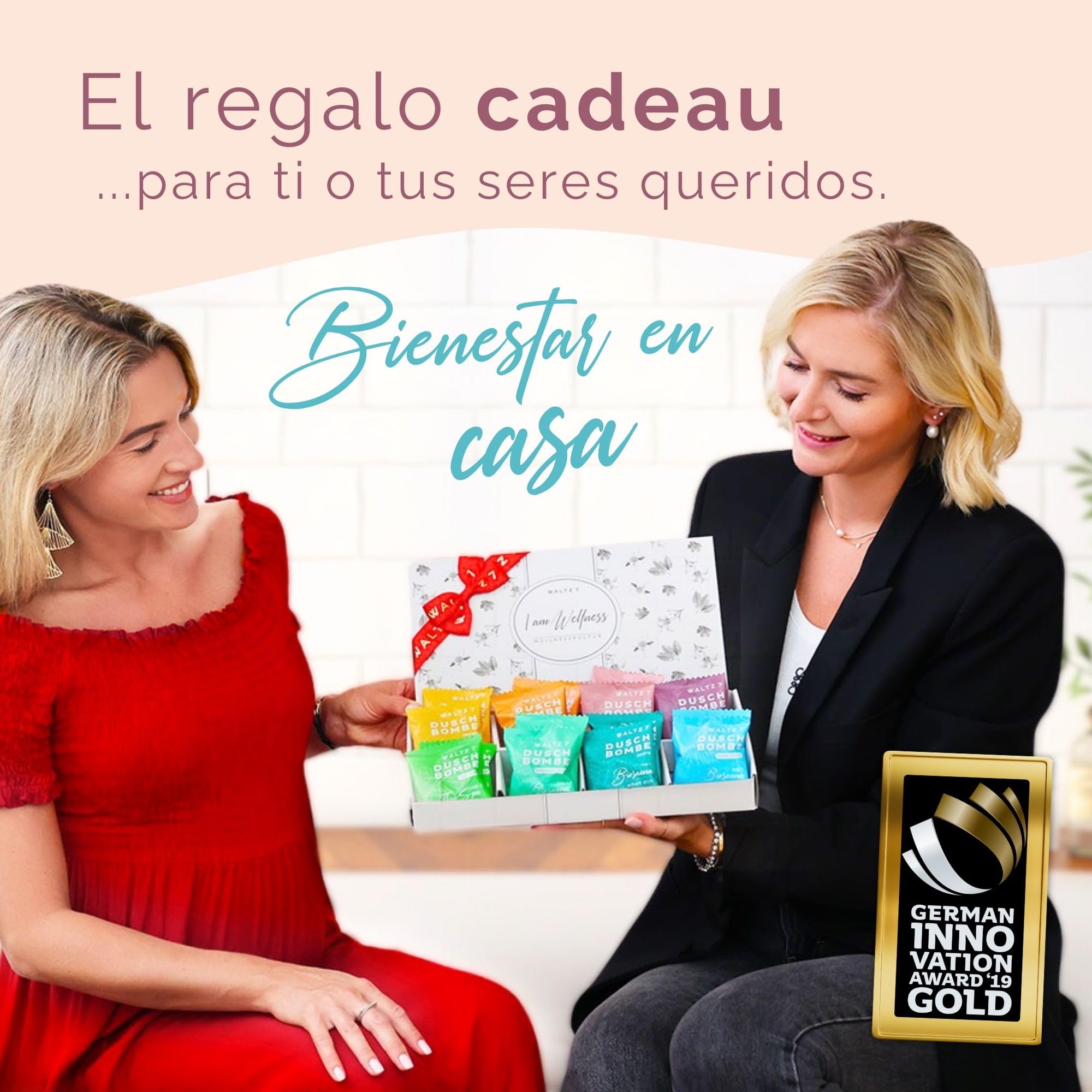 WALTZ 7 Set Bombas de Ducha, 16 Piezas, 8 Aromas Naturales de Aromaterapia, Relajación, Energía, Bienestar, Vigor y Calma, Regalos Originales para Mujer, Hombre, Mama, Parejas, Caja Regalo
