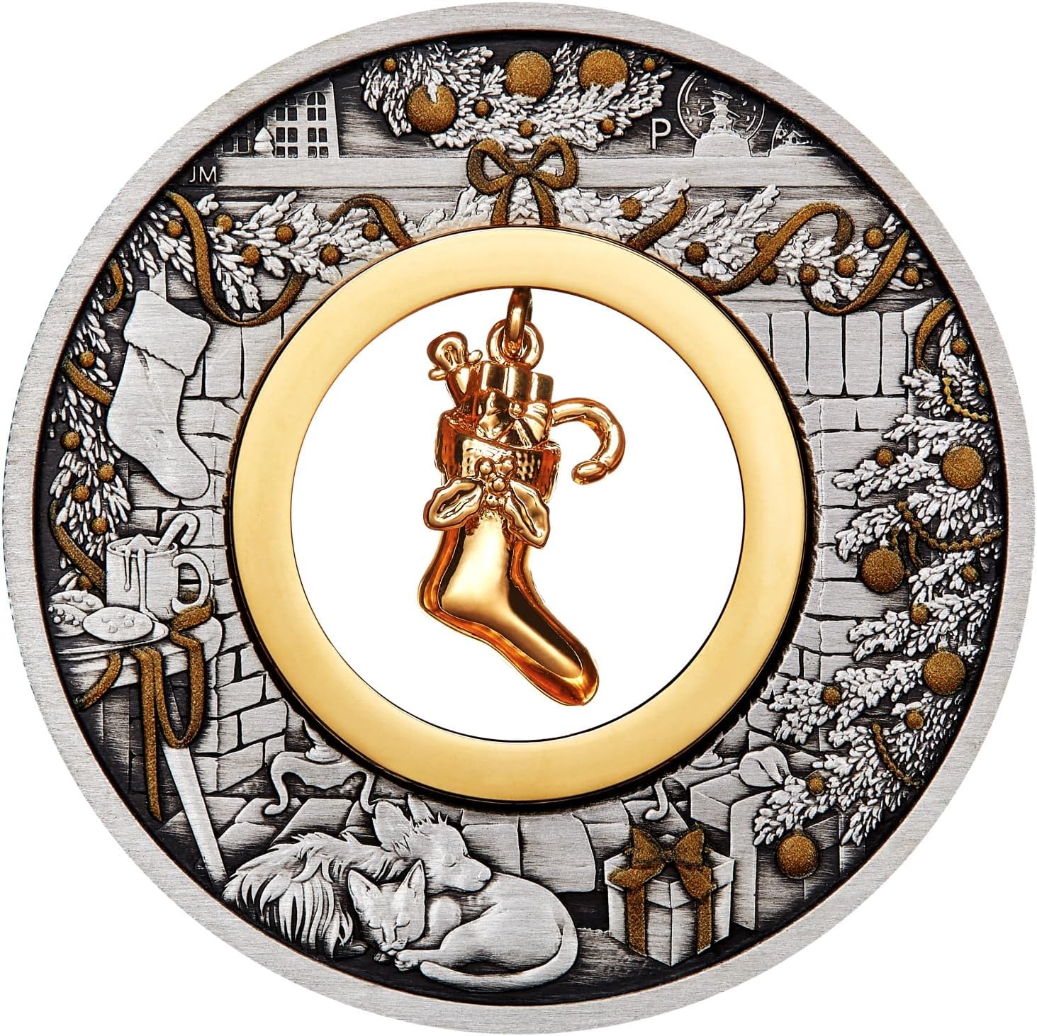 2023 P The Night Before Christmas 2 oz silver coin antiqued $2 Seller Mint State