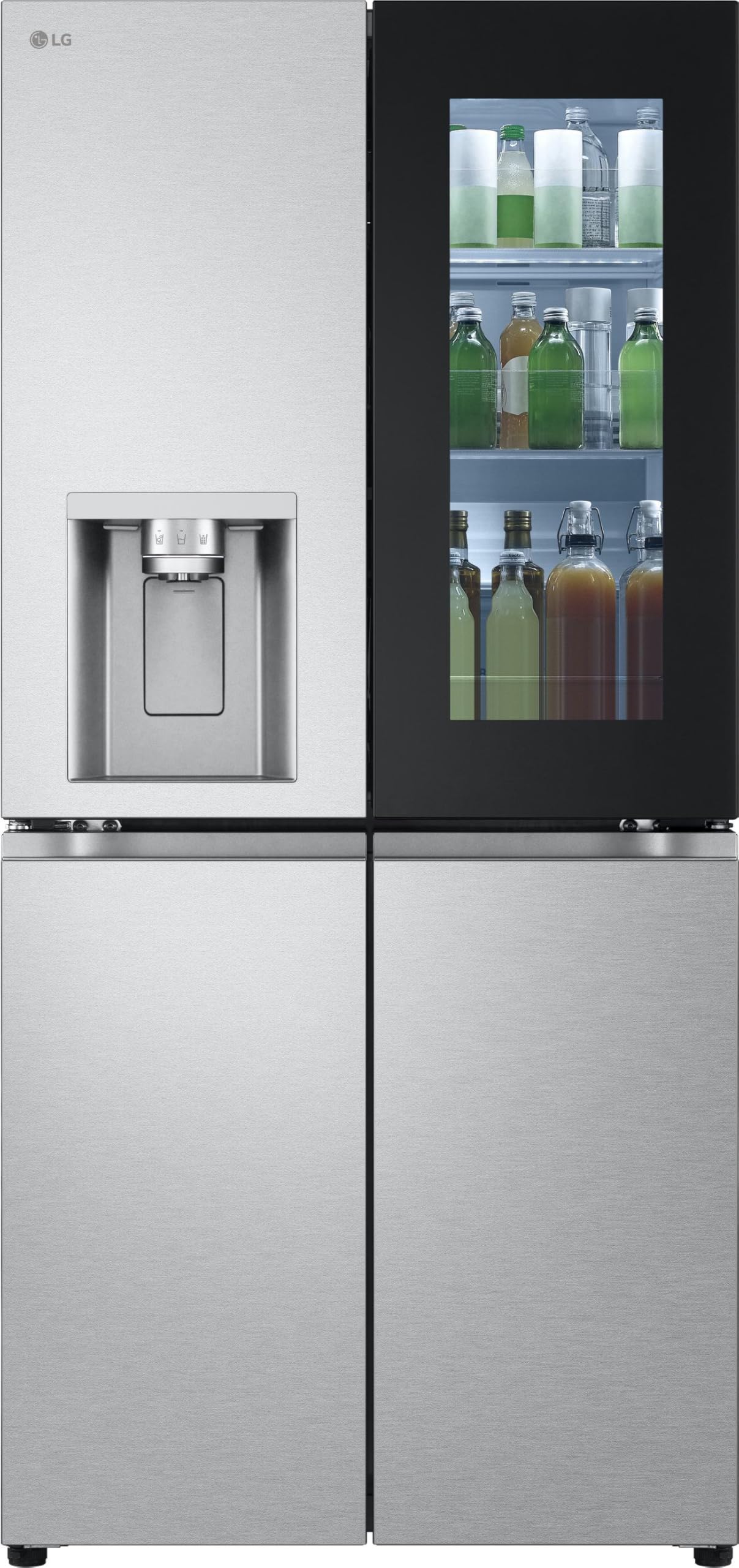 LG GMG861MBAE SLIM Multi-Door Kühlschrank mit Gefrierfach (508 L, Energieklasse E) mit InstaView, Eis- und Wasserspender, UVNano, Total No Frost, Silber