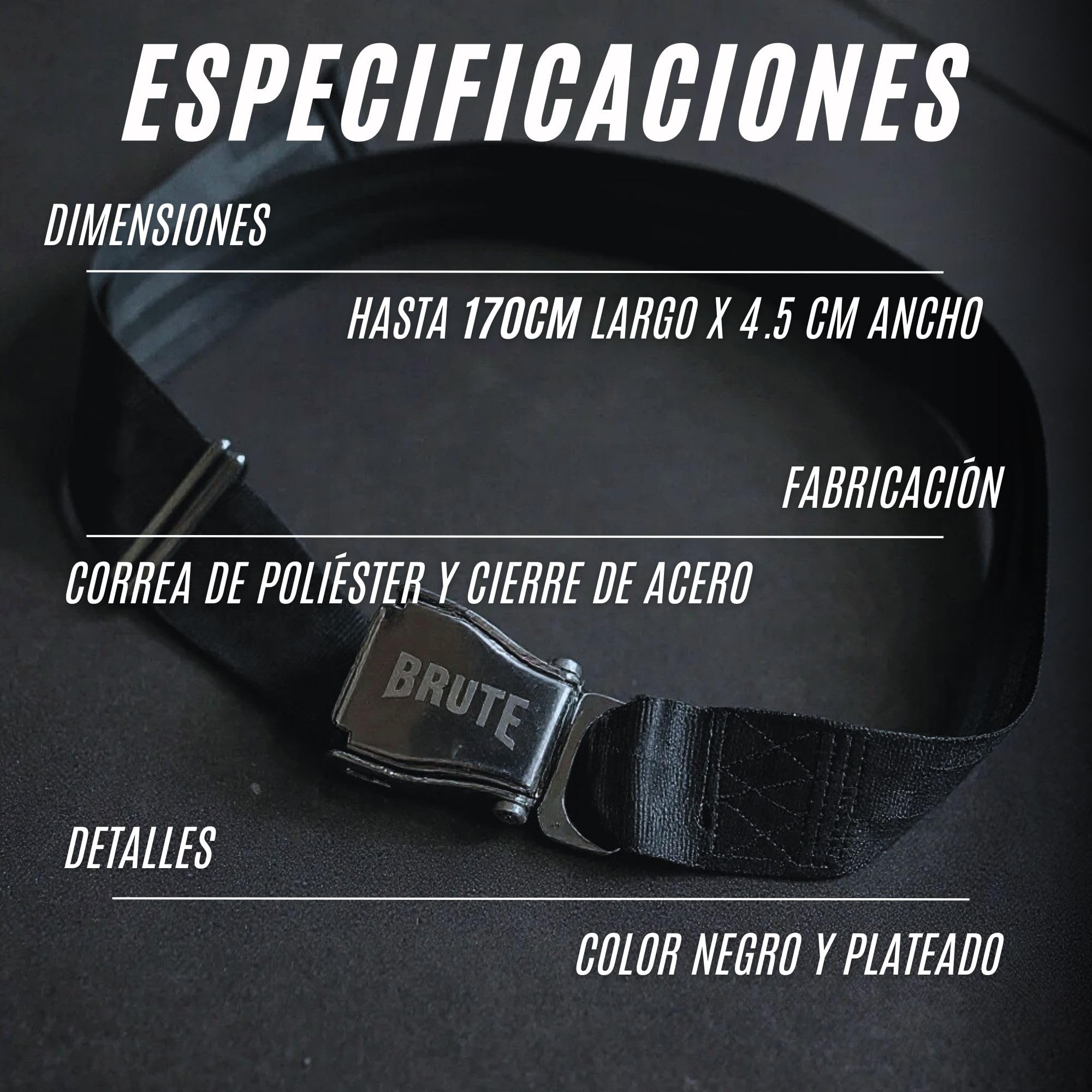 BRUTE Cinturon Avion Gym Cinturon Seguridad Gimnasio Anclaje Extensor Ajustable SeatBelt Gym Sujeccion Maquina Cuadriceps Entrenamiento