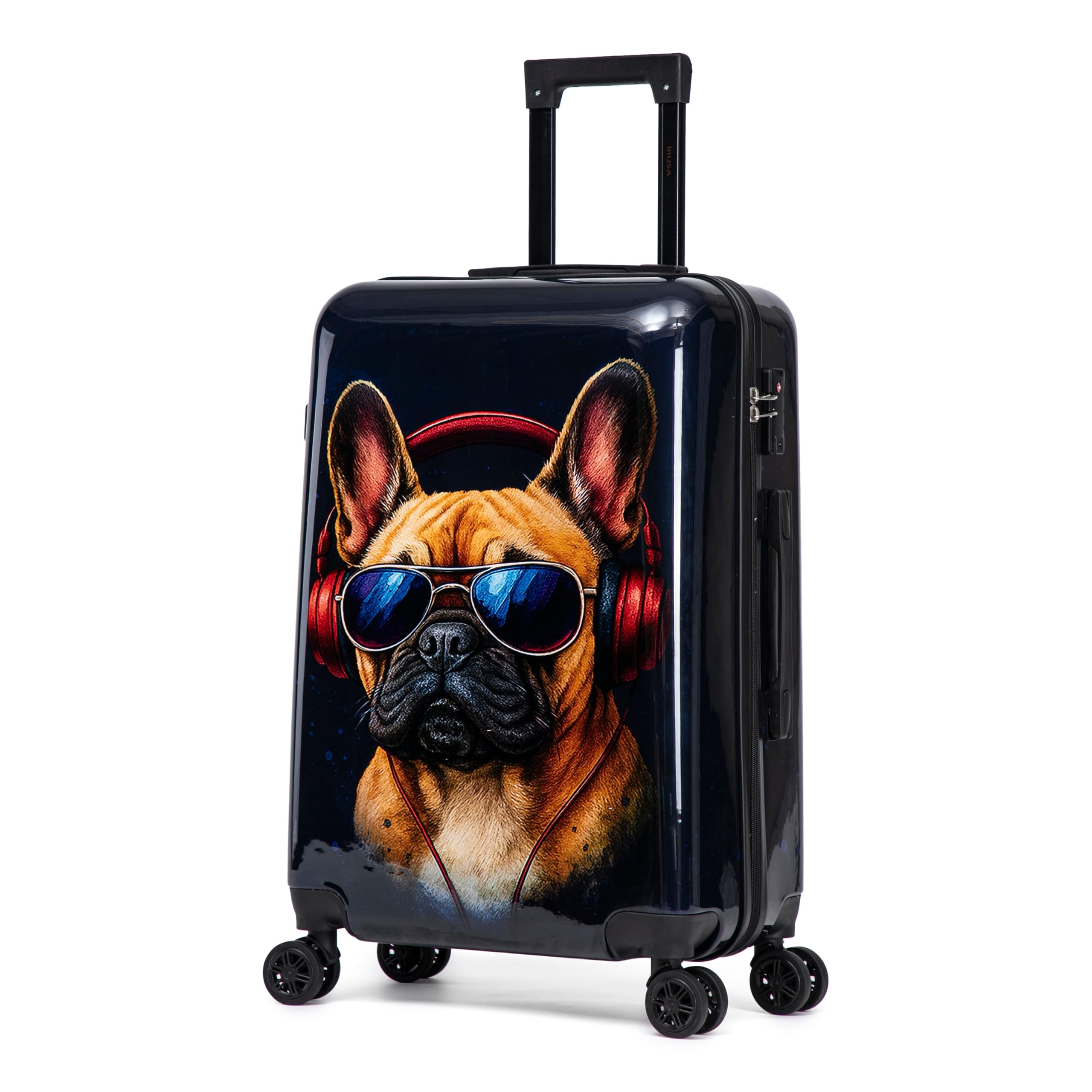 InUSA Dog Print 24-Inch Hardside Spinner Luggage Lightweight &amp; TSA Lock