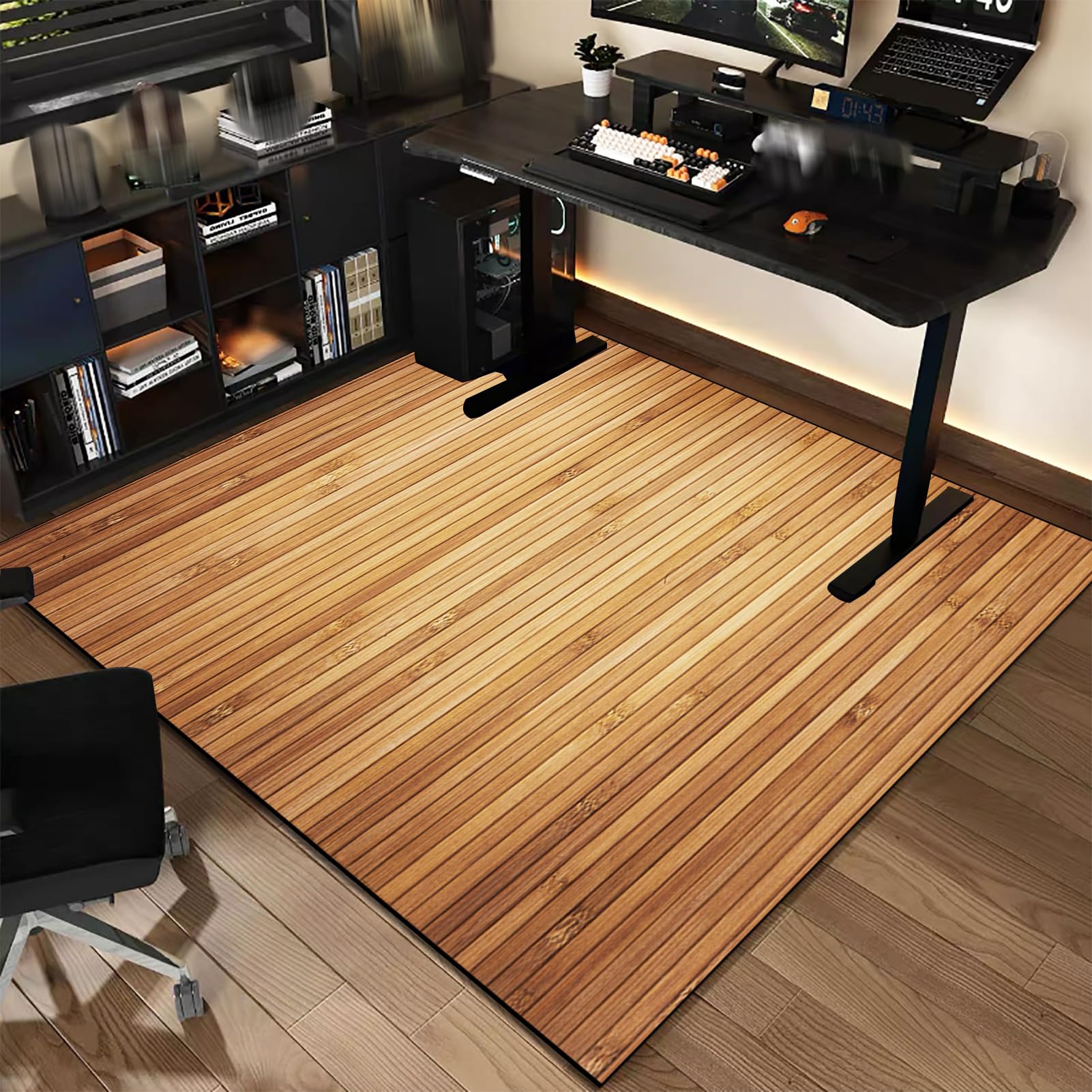 Office Chair Mat For Carpeted & Hardwood Floor, Desk Chair Floor Protector Mat Heavy Duty Rolling Chair Mat Non-slip Computer Gaming Chair Mat, Carpet Protector for Home and Office 110 x 120 cm