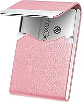 Vista 14 de MaxGear Tarjetero para tarjetas de presentación, crédito, de piel sintética y acero inoxidable, soporte delgado, con bloqueo RFID, con cierre Negro