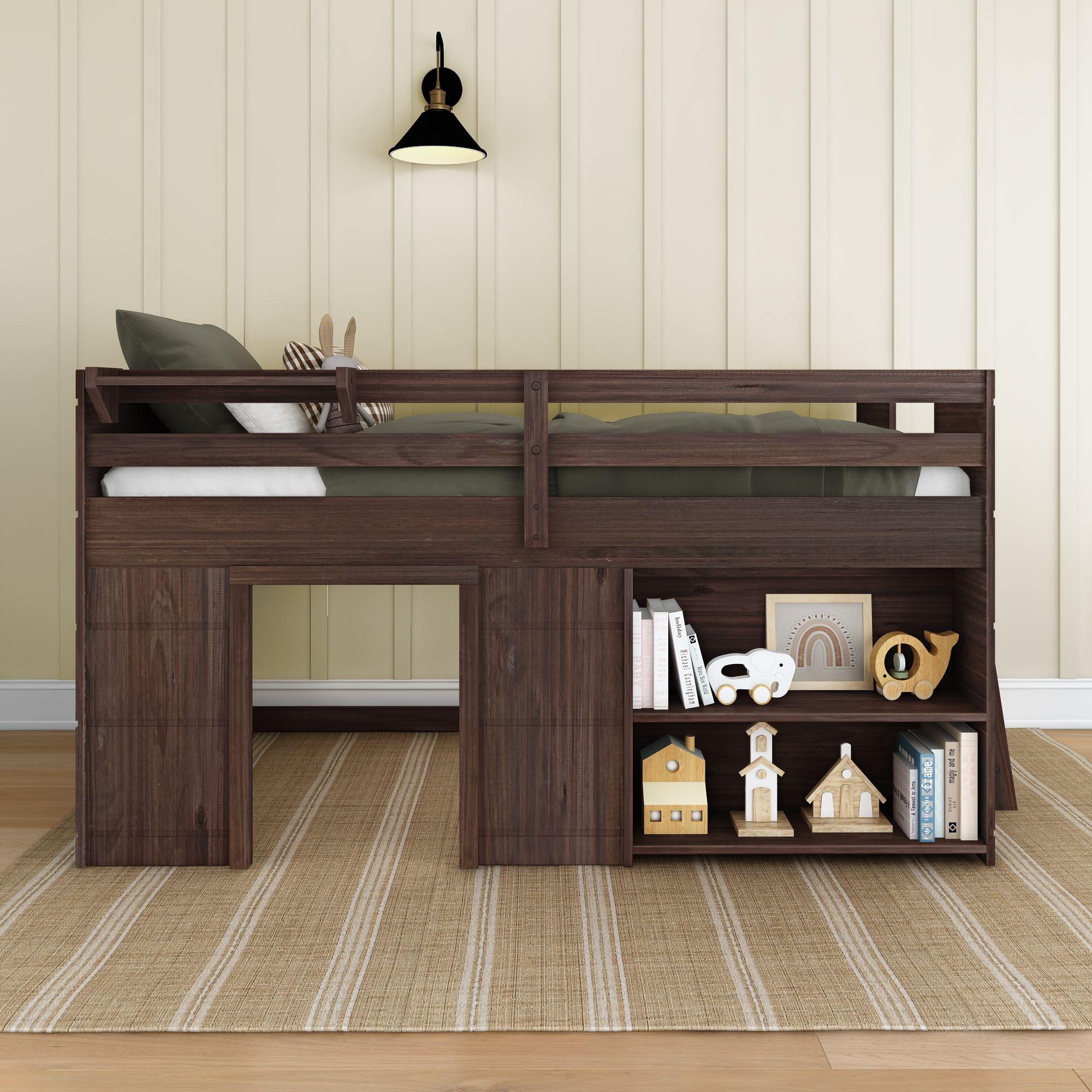Snapklik.com : Max & Lily Modern Farmhouse Twin Low Loft Bed