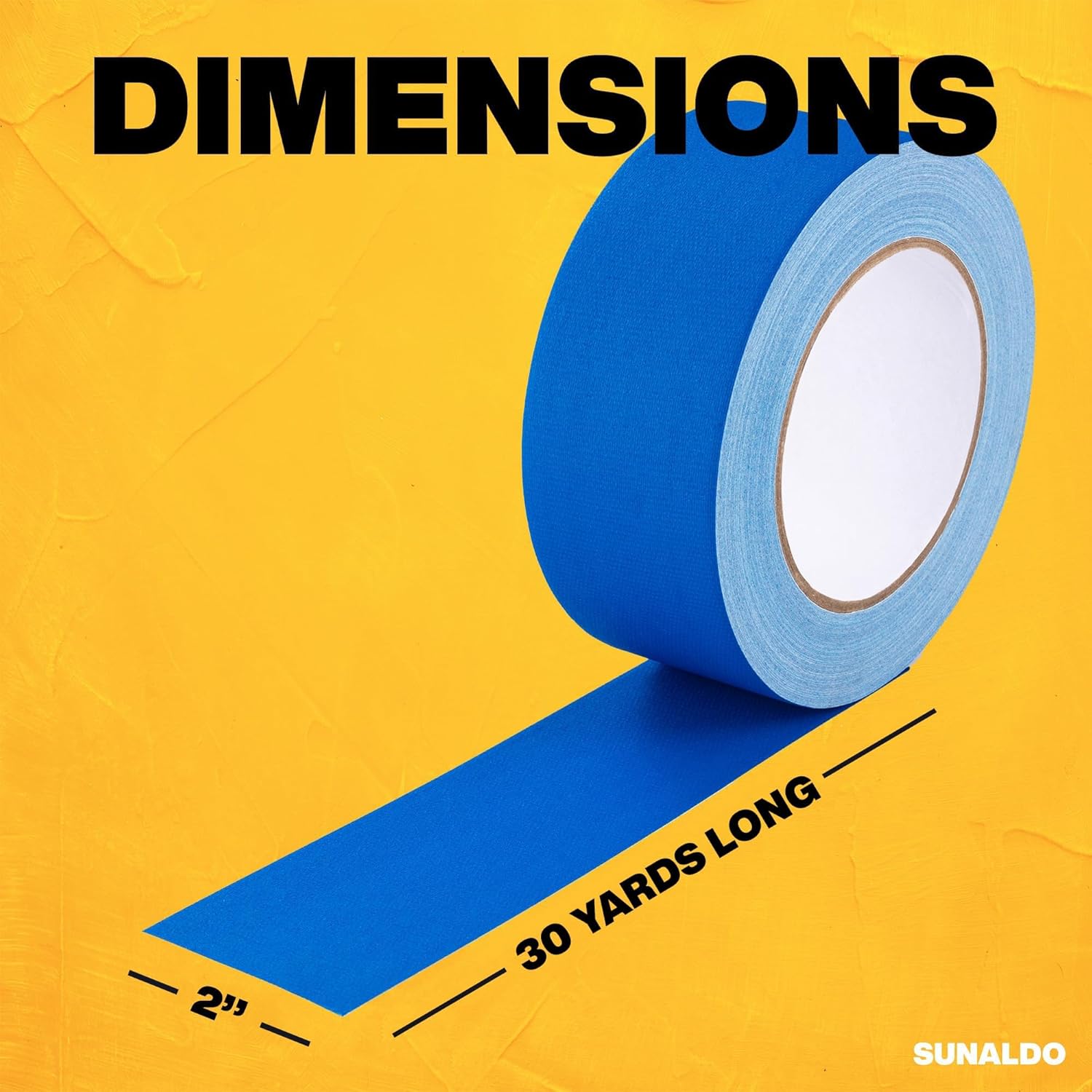 Gaffers Tape Heavy Duty, Easy to Rip, Residue-Free Professional Grade Floor Tape for Electrical Cords, Matte Finish Non Reflective, Weather Resistant (3, Blue, 2" x 30 Yards)