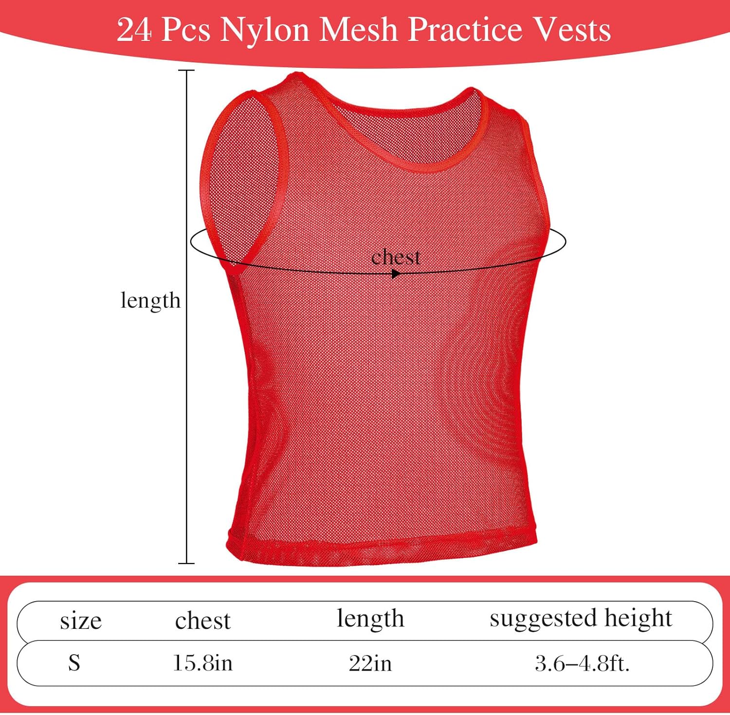 Sintege 24 Pcs Youth Pinnies Kids Penny Jersey Scrimmage Vest Basketball Practice Jersey Soccer Vests for Youth Kids