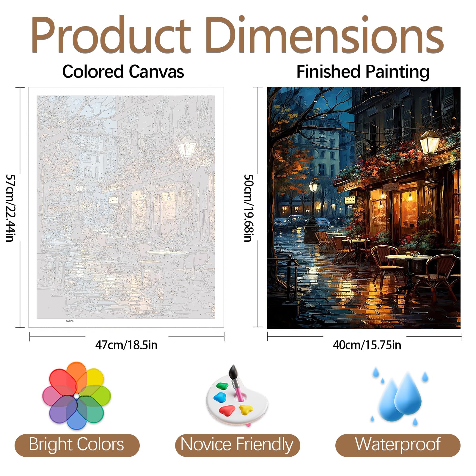 Kit Peinture Acrylique Debutant Peindre Par Nombre Peinture Par Numéro  Paysage Ville Diy Couleur Sur Toile, image size:1601x1601