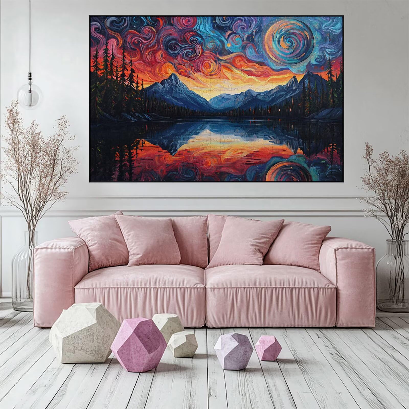 Puzzle 4000 elementów Jezioro Puzzle dla dorosłych Góry 141 x 87 cm Unikalne Rzemiosło Klasyczne 3D Drewniane układanki do rodzinnych gier aktywnych, układanka do samodzielnego wykonania nawet do