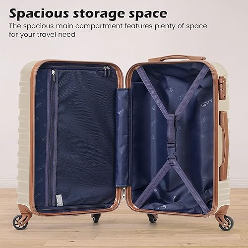 Miniatura 8 de Coolife Luggage Sets Suitcase Set 3 Piece Luggage Set Carry On Hardside Luggage with TSA Lock Spinner Wheels (Navy, S(20in)_carry on)