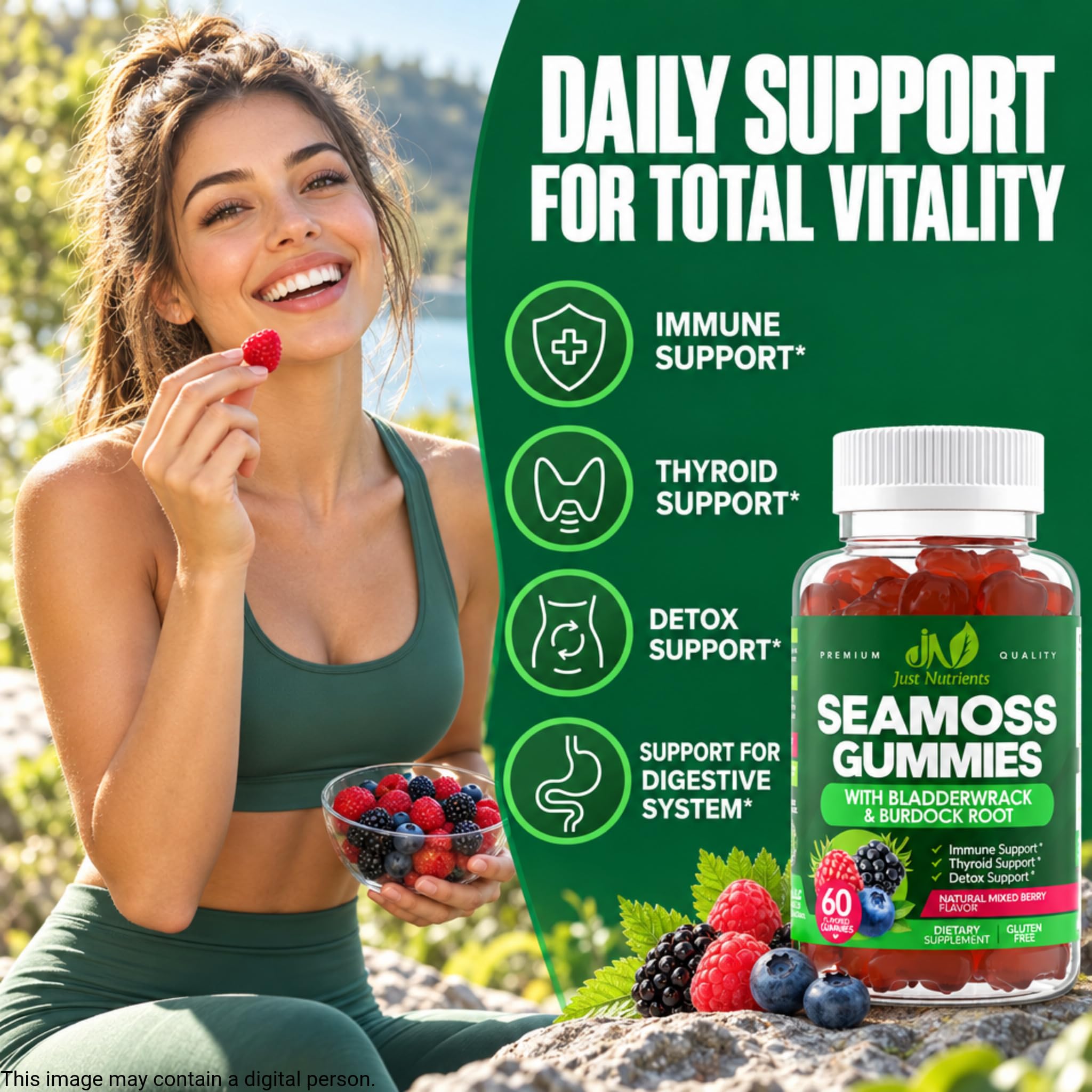 Sea Moss 3000mg Gummies with Bladderwrack and Burdock Root for Men & Women — Amazon image 5