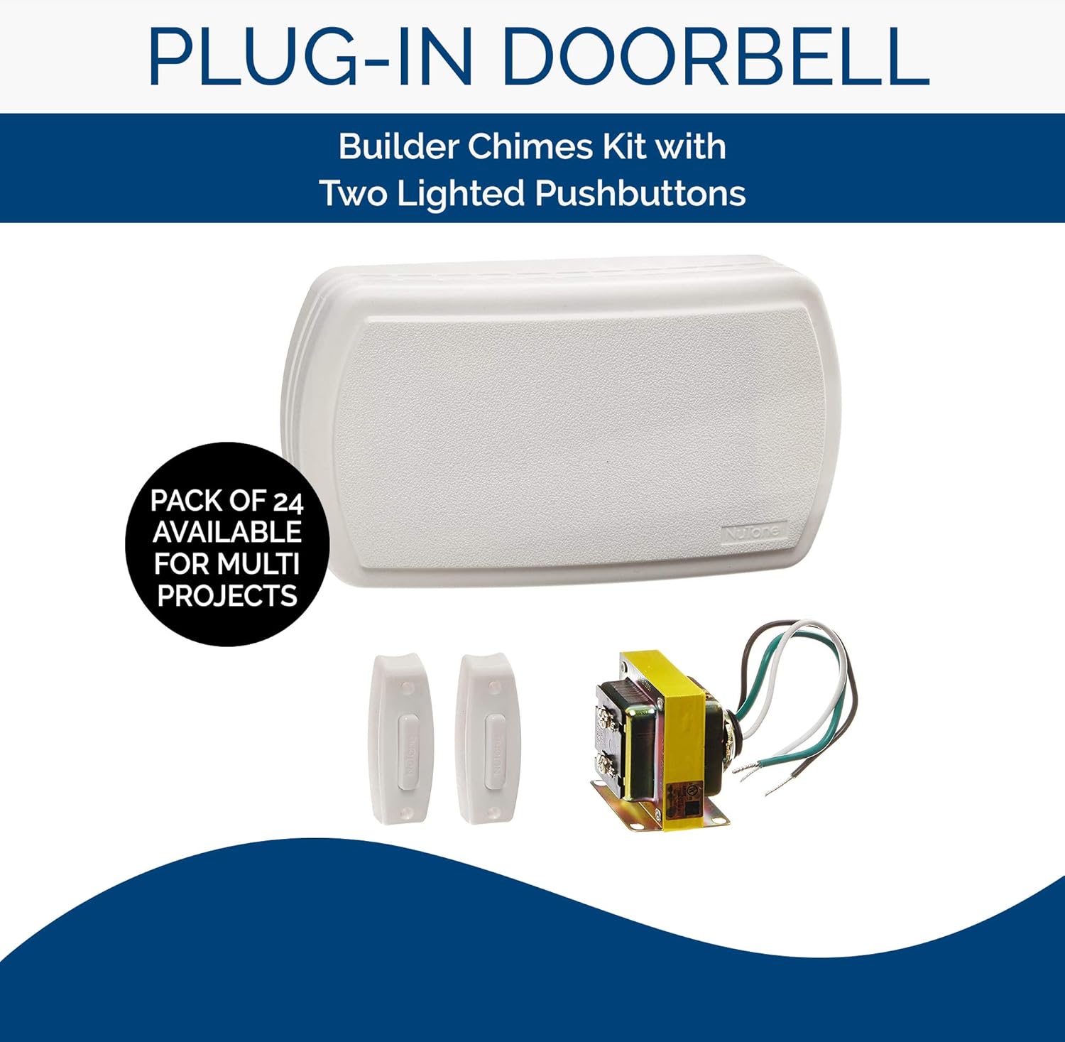Broan BK125LWH Builder Chimes Kit with Two Lighted Pushbuttons, White : Sports & Outdoors