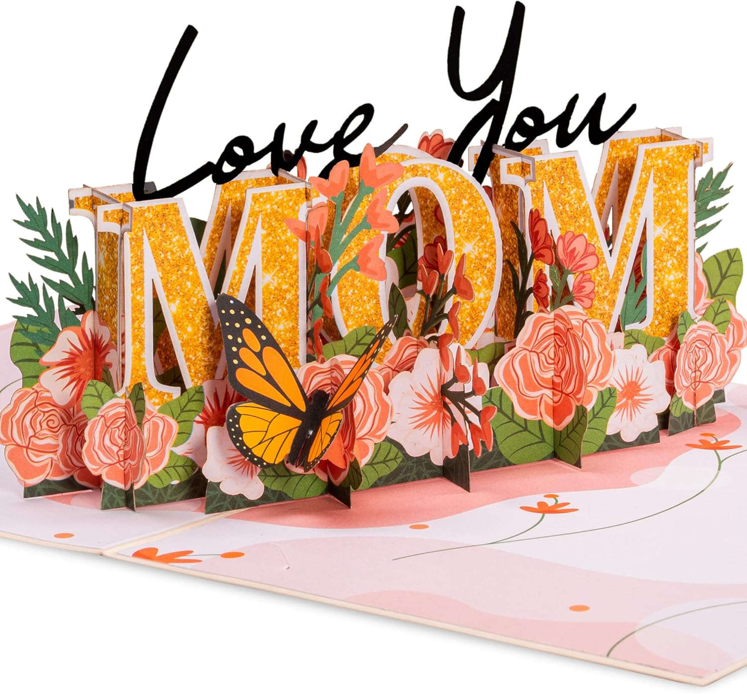 Paper Love Mothers Day Pop Up Cards 2 Pack - Includes 1 Best Mom Ever and 1 Love You Mom, For Mother, Wife, Anyone - 5" x 7" Cover - Includes Envelope and Note Tag