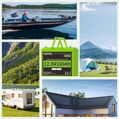 Miniatura 7 de Batería pequeña de 12 V 100 Ah más pequeña que BCI Group 24 LiFePO4, batería de litio de ciclo profundo máx. 15000, BMS integrado de 100 A para RV,