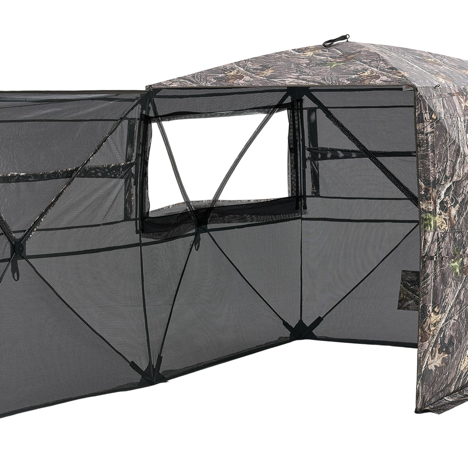 VEVOR Caccia, Tenda Termica per 2 a 3 Persone con Sedia a Tre Gambe Borsa per Il Trasporto, Mimetica Portatile, Riparo Nascosto Resistente con Porta e Finestra con Cerniera Unisex Adulto