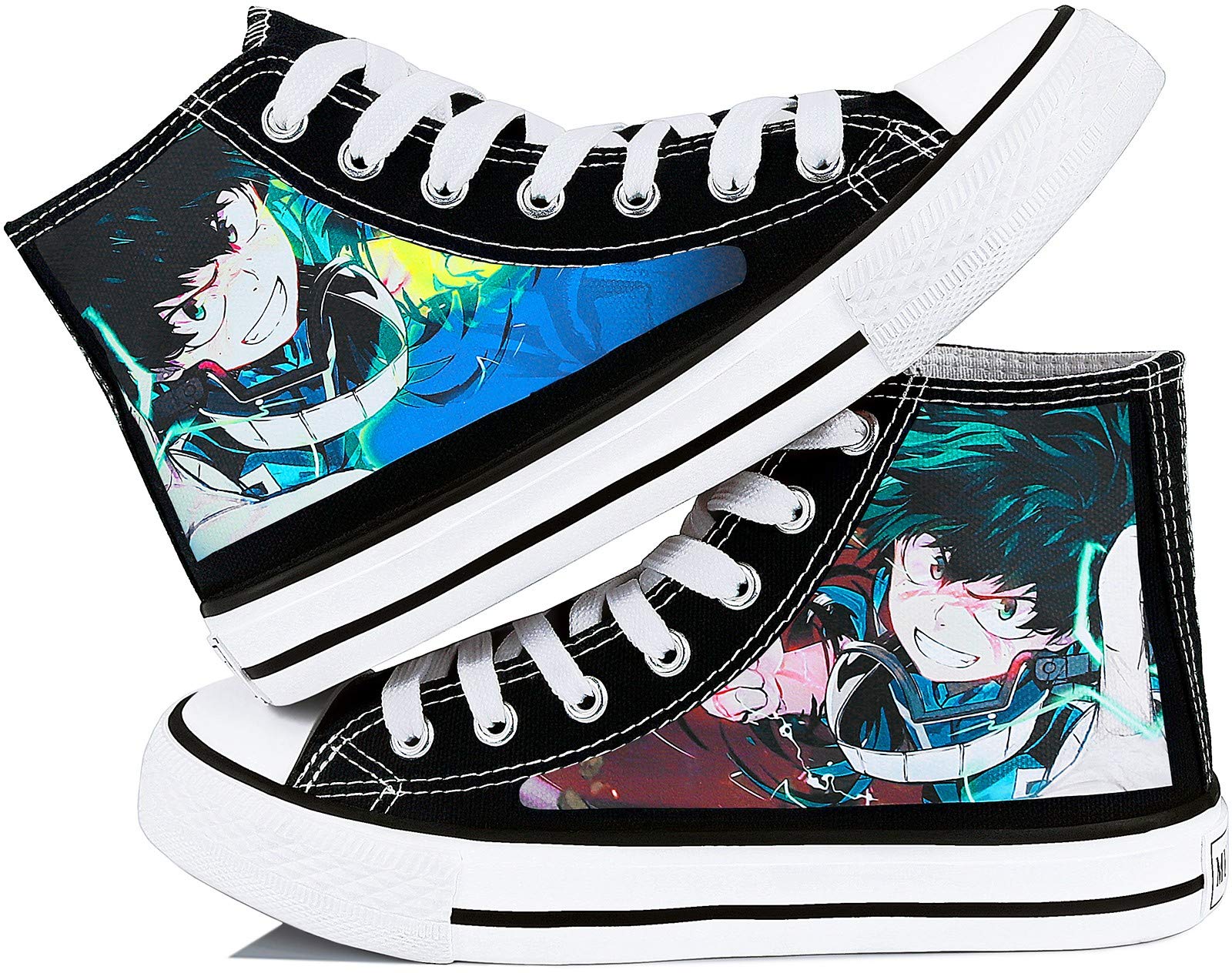Roffatide Anime My Hero Academia Scarpe da Ginnastica Alte in Tela Stampate Sneaker da Skateboard Stringate Slip-Ons