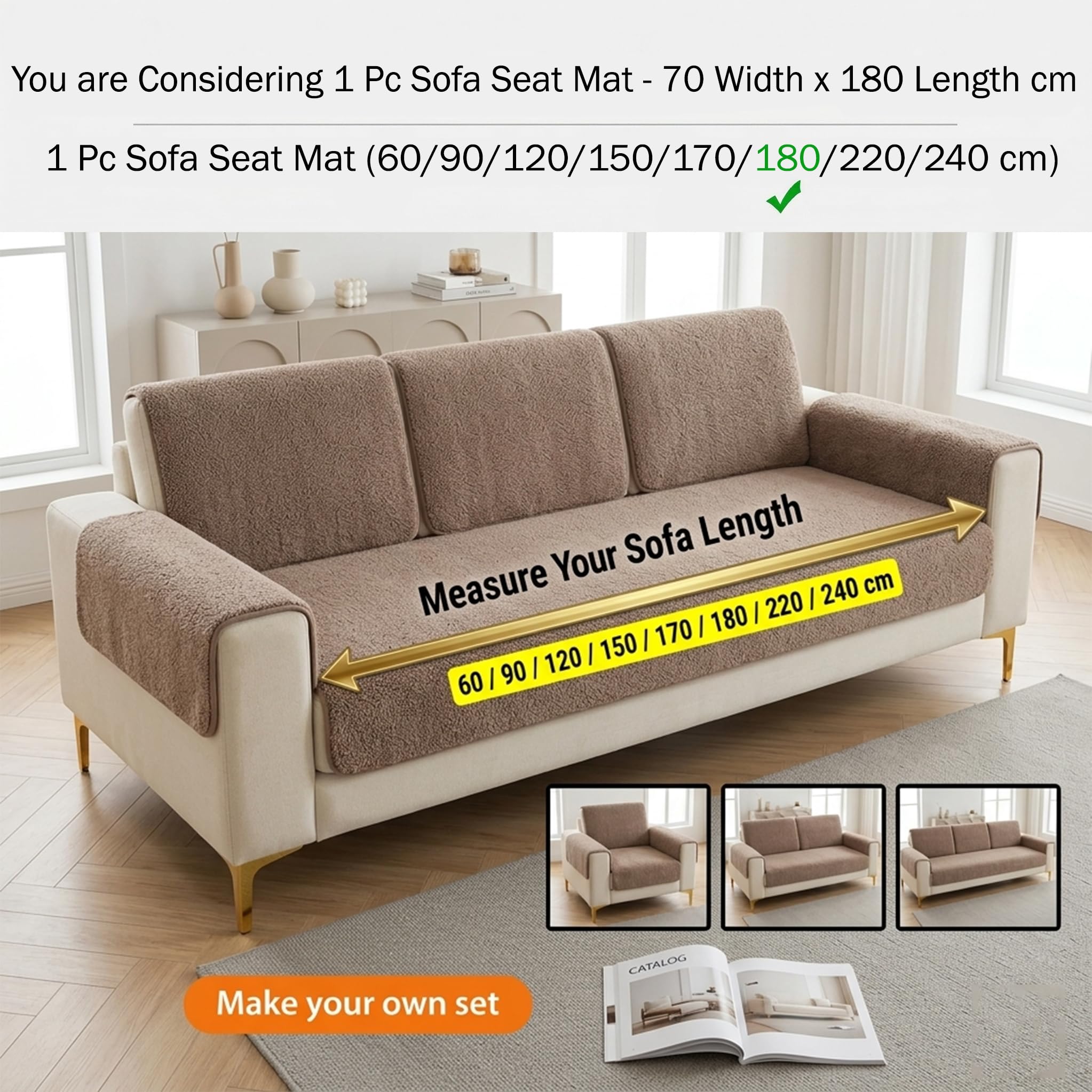 Styleys Sofa Mat - Anti-Slip Teddy Cover -3 Styleys Sofa Mat - Anti-Slip Teddy Cover -3
