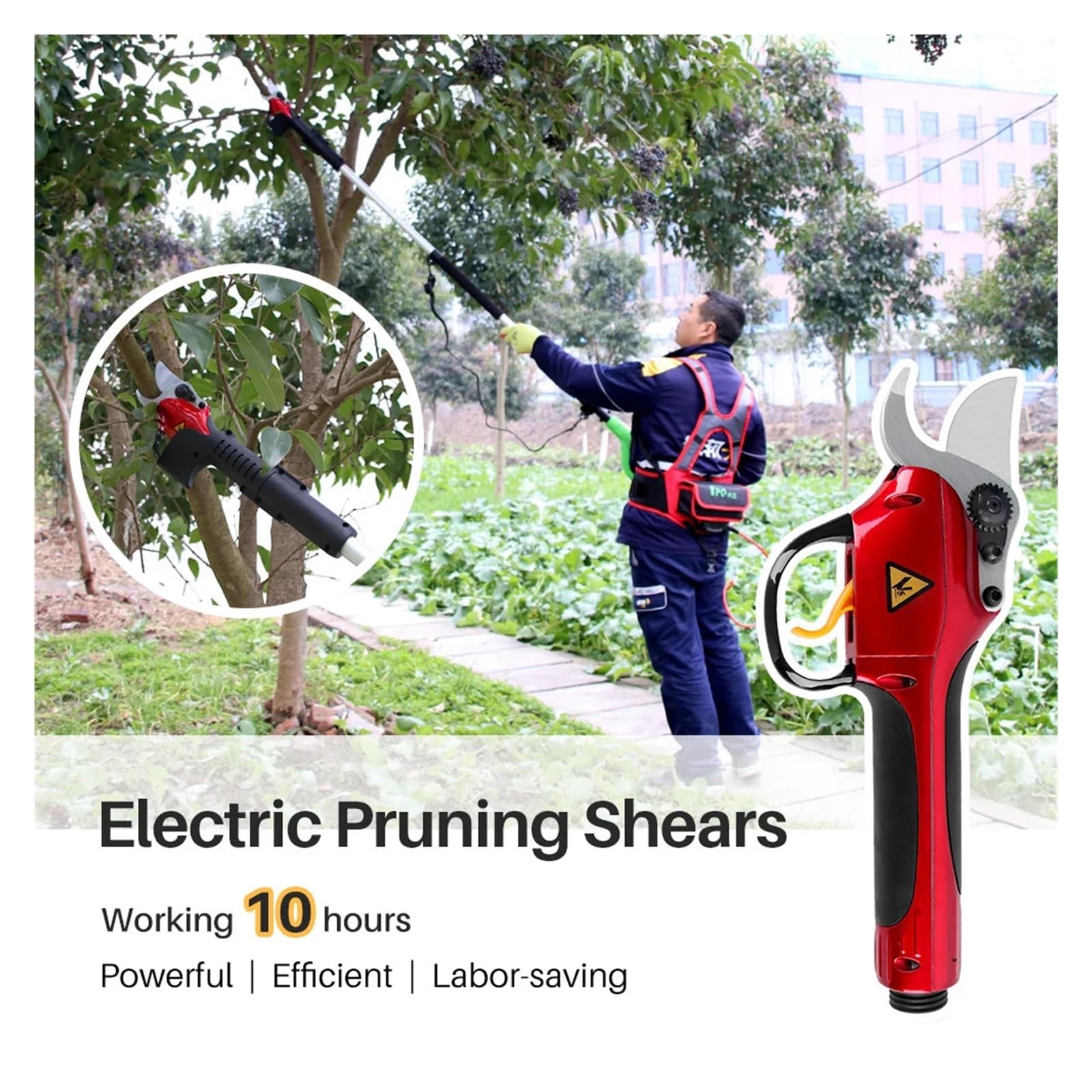 VChics Cesoie a Batteria per potatura, Cesoie elettriche for potatura UVA ad Alta velocità con Batteria al Litio WS P-1 per la potatura degli Alberi