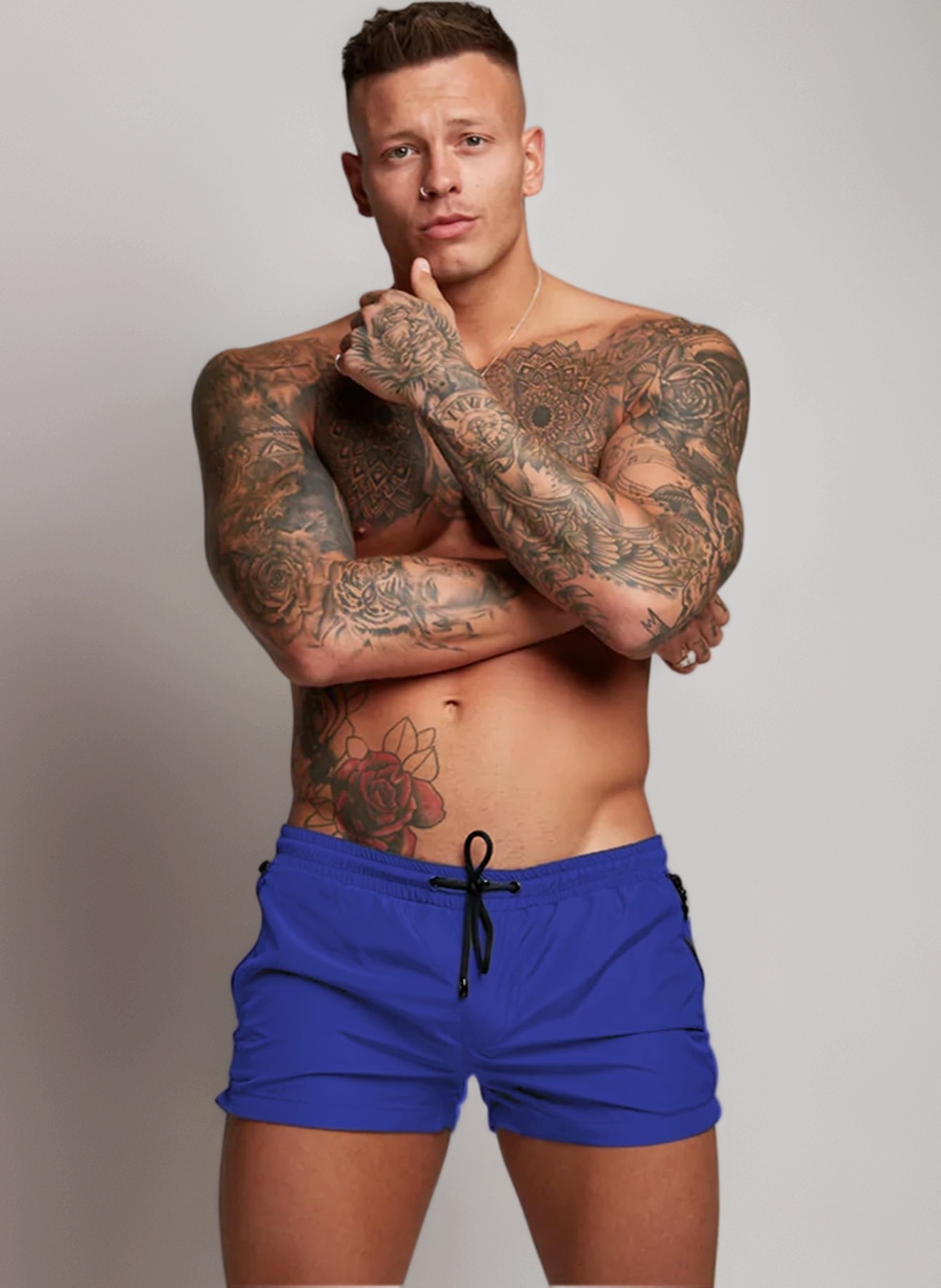 – Men’s Swim Trunks Quick Dry Swim Shorts Board Shorts with Triangle Mesh Lining